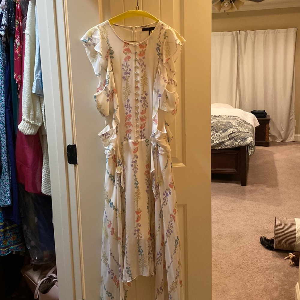 Gorgeous BCBG white floral dress